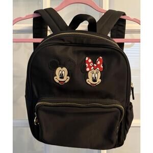 Stoney Clover Lane Classic Noir/Black Backpack With Mickey & Minnie, Mini